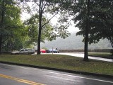 The overlook parking area as seen from the benchmark location