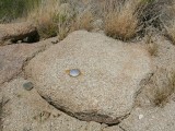 Eyelevel view of the disk in the boulder.