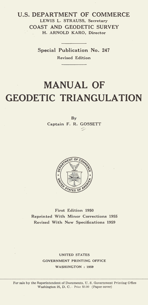 Manual of Geodetic Triangulation