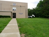 The front entrance of the school, mark location indicated.