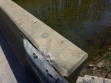 Eyelevel view of the survey disk set into the bridge.
