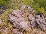 Eyelevel view of the reference mark on the outcrop